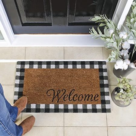 Farmhouse Buffalo Check Welcome Mat