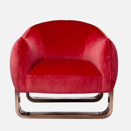 Milo Velvet Red Accent Chair