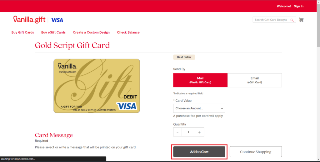 vanilla gift card activation