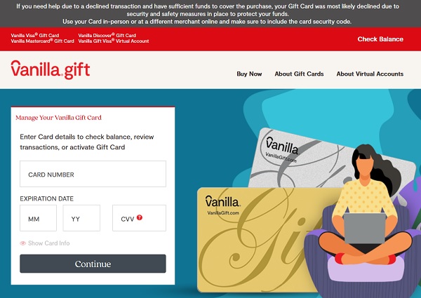 vanilla gift card activation